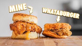 Making The Whataburger Honey Butter Chicken Biscuit At Home | But Better