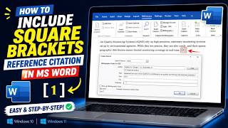 How to Include Reference Citation With Sqaure Brackets in MS Word