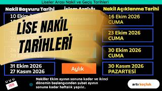 2026-2027 LİSE NAKİL VE GEÇİŞ TAKVİMİ 📢 | Nakiller Ne Zaman? Tüm Tarihler!