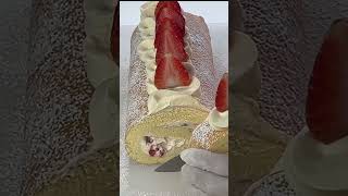 Strawberry Swiss Roll Cake Recipe #cake #cookingstation #swissroll #cakerecipe