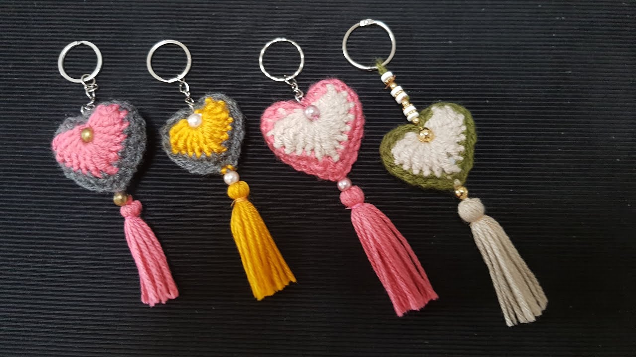 Quick & Easy Crochet Heart Keychain Tutorial