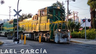 GP382 y SW1504 pasando crucero con semáforos y campanas, entrando a Tlatilco línea N y mentada de m