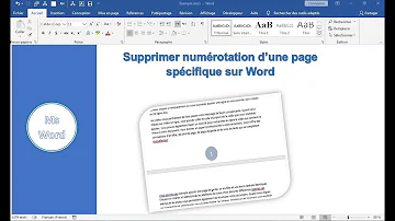 Comment enlever le numéro d'une page sur Word ?