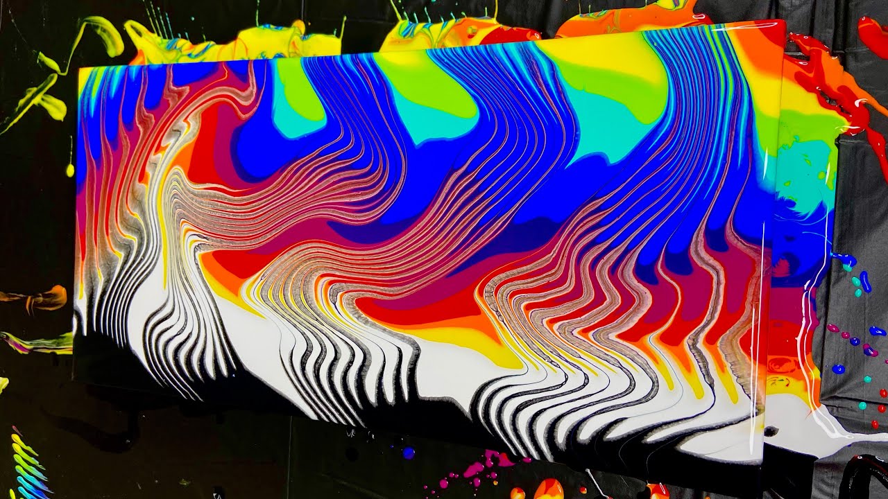 Pour Draw How to Draw Easy Acrylic Abstract | Pour Painting With a Comb - YouTube