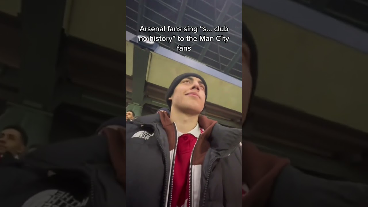 Arsenal Fans Sing “sh.. club no history to the Man City fans! 