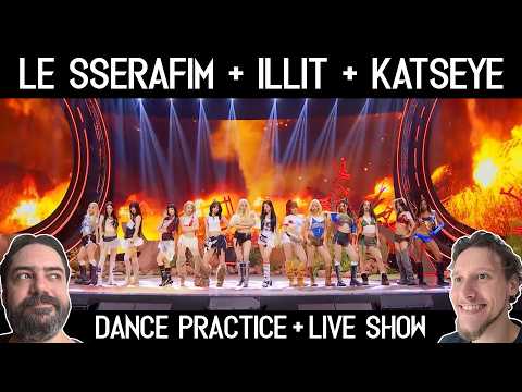 Reaction to LE SSERAFIM x ILLIT x KATSEYE 'ICONIC BY MISTAKE' Dance Practice + Live Show