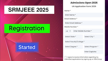 SRMJEEE 2026 Registration Started | SRMJEEE 2026 Application form | MDE