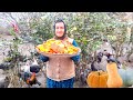 Cooking delicious pilaf with pumpkin lezgin cuisine