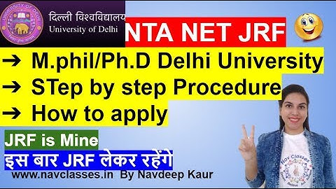 M.phil/Ph.D Delhi University STep by step Procedure How to apply