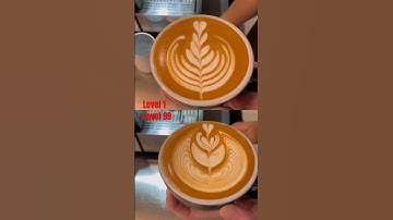 Tulip Latte Art: Level 1 VS Level 99 #latteart #shorts