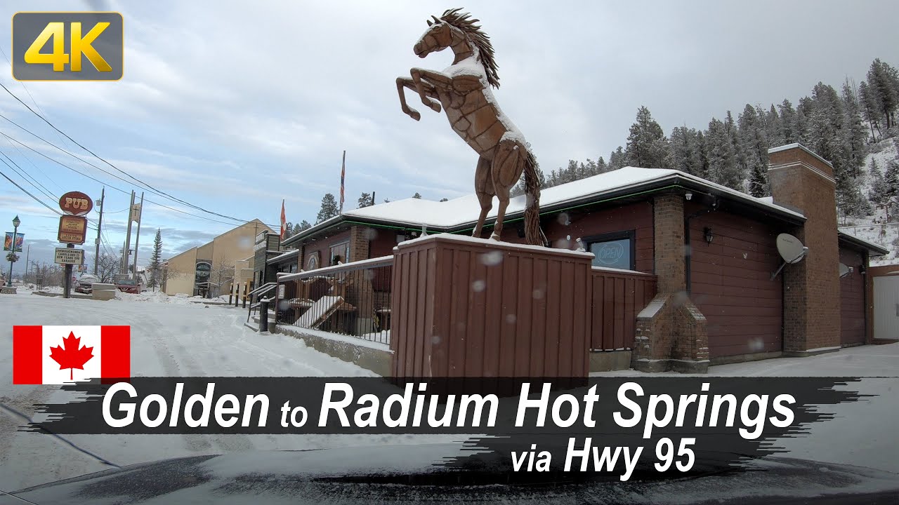 Winter drive through the Rocky Mountains from Golden to Radium Hot ...