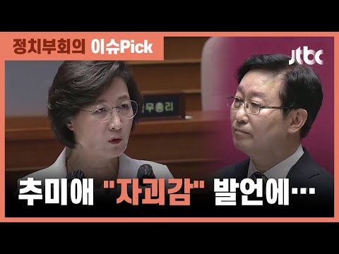 추미애 &amp;quot;<strong>자괴감</strong>&amp;quot;…진중권 &amp;quot;&amp;#39;일개 장관&amp;#39;이지 &amp;#39;이개 장관&amp;#39;인가&amp;quot; / JTBC 정치부회의