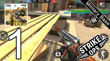 FPS Strike Ops: Modern Arena – Gameplay Walkthrough Part 1 - Military Base (iOS, Android)