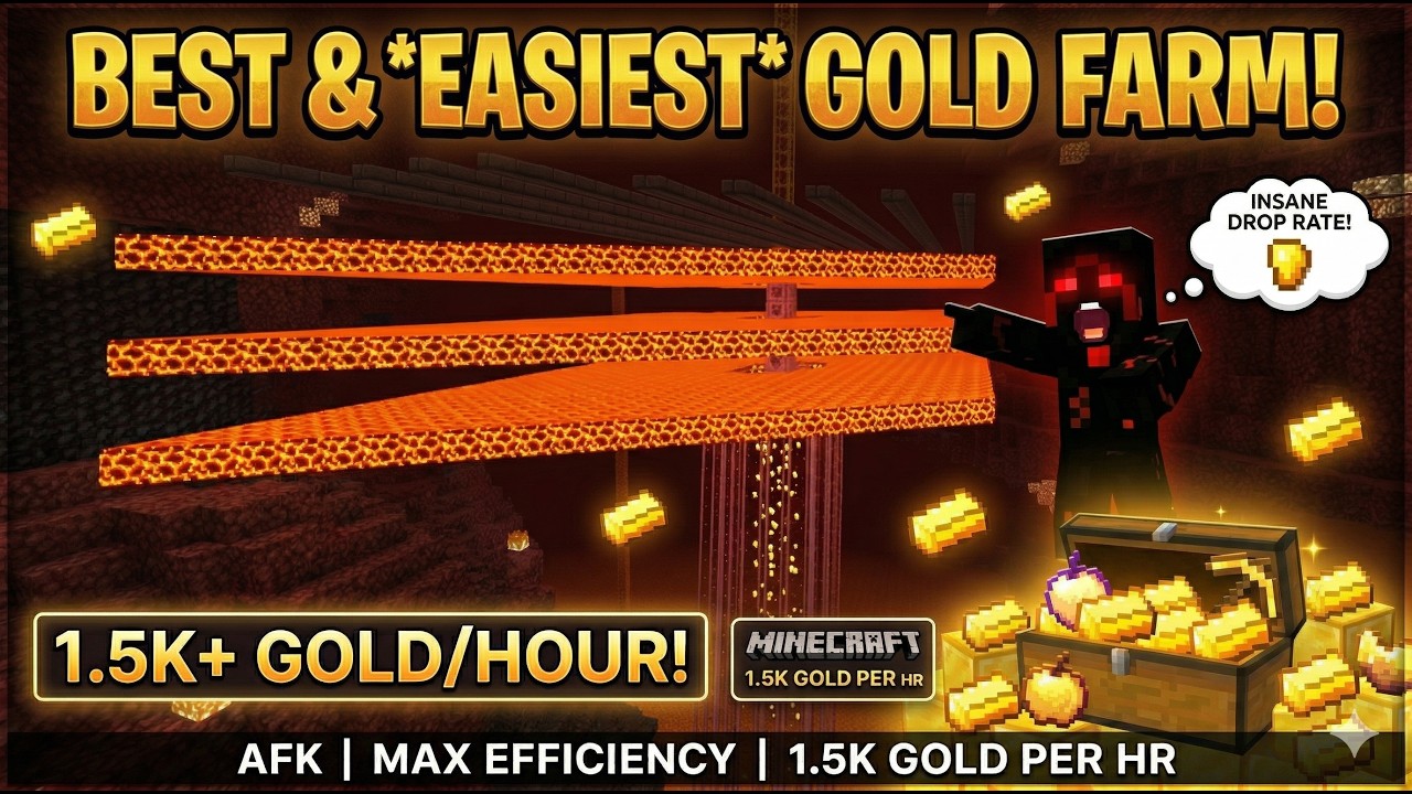 Fully Automatic Gold Farm in Minecraft | Step-by-Step Guide - YouTube