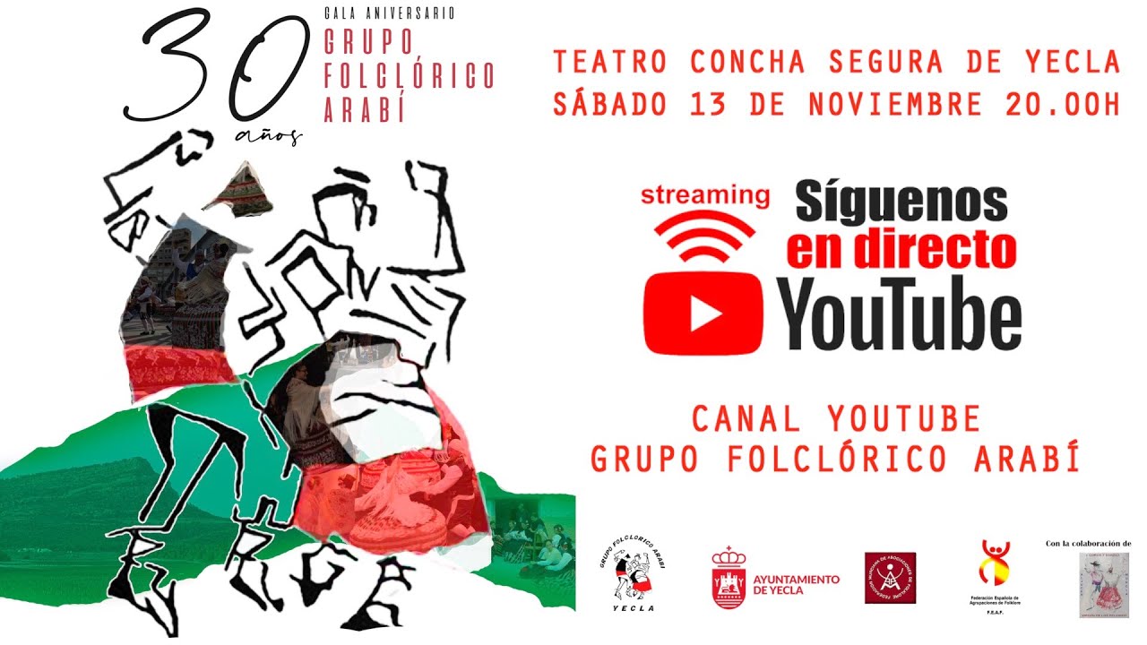 Grupo Folclórico Arabí. Acto 30º Aniversario. Teatro Concha Segura. Sábado 13 de noviembre 20.00h