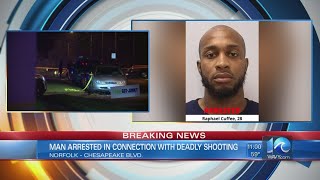 Man charged with murder in connection with shooting on Chesapeake Boulevard Saturday