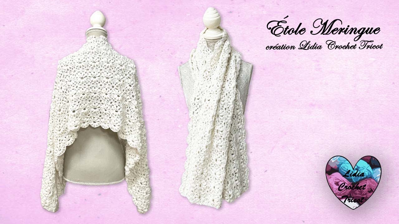 Étole Meringue crochet facile by Lidia Crochet Tricot