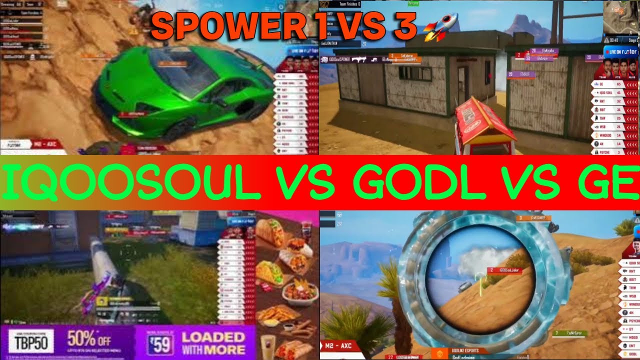 iQOOSouL SPOWER 1v3 Clutch 🔥 SOUL vs GODL VS GE #pubgmobile #bgmi # ...