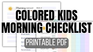 Colorful Kids Morning Checklist Printable PDF