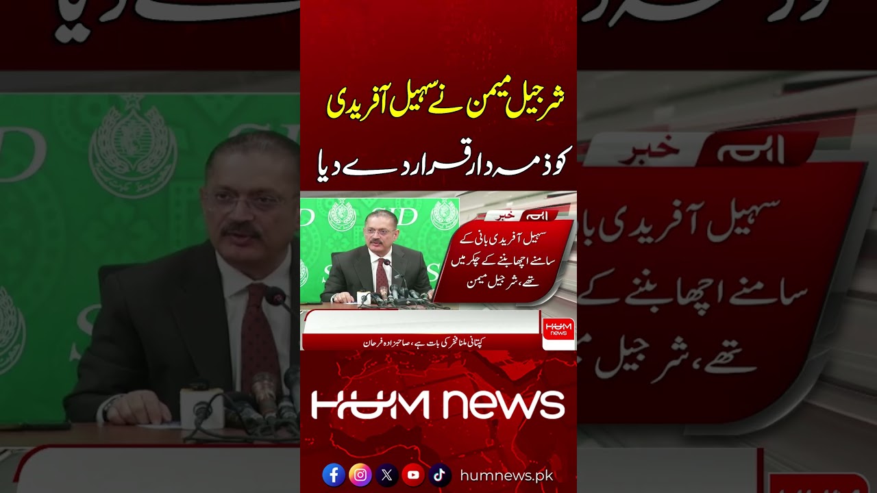 Sharjeel Memon Holds Sohail Afridi Responsible | Hum News | Pakistan