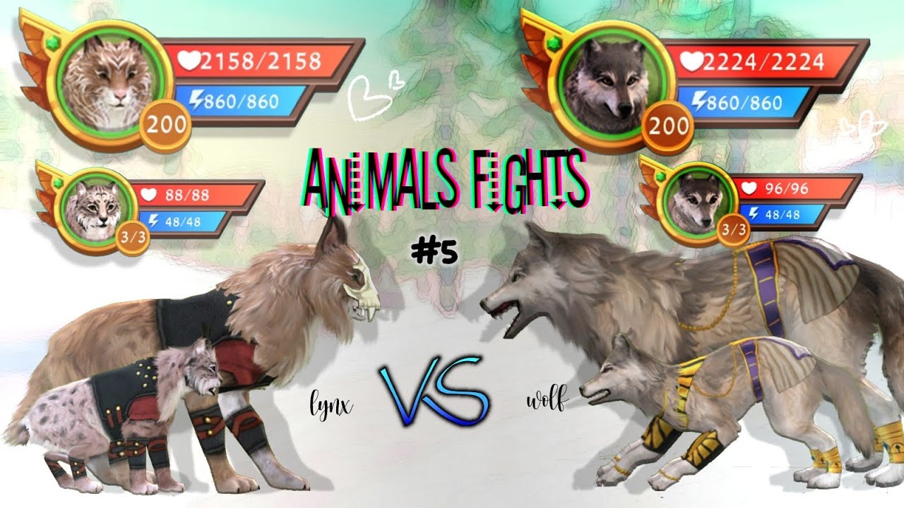 WildCraft Animals fights 5 🐱 lynx vs wolf 🐺 YouTube