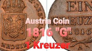 1816 G Austria Coin 1 Kreuzer Coin Mintage Quany & Grade Table 1816