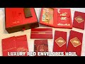 Luxury red envelopes unboxing dior couture dior beauty van cleef  arpels bvlgari cartier