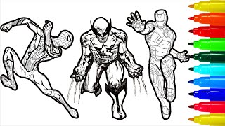 Spiderman Iron Man Hulk Wolverine Captain America Coloring Pages