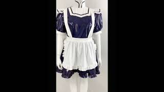 Elegant Splicing Women French Maid Cosplay Mini Dress