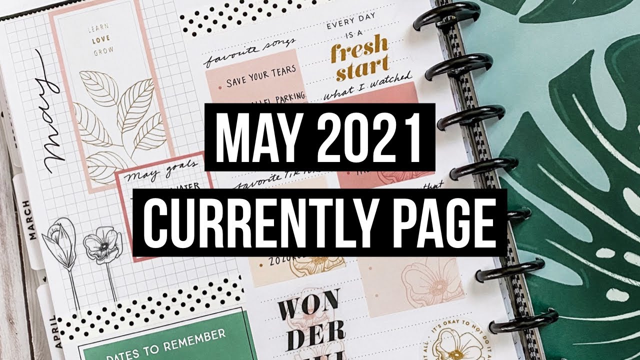 Plan With Me | May 2021 Currently Page | Big Happy Planner | Fancy Florals Sticker Book