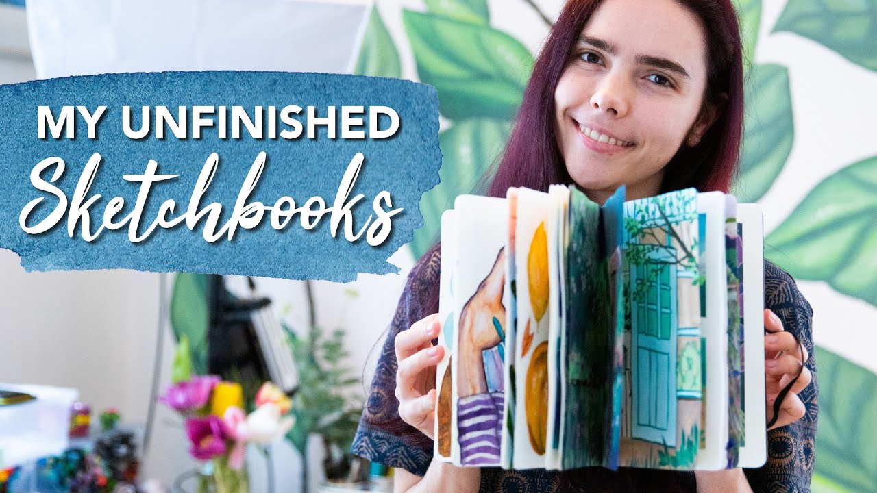 Tour of all my Unfinished Sketchbooks! Flip through 📖 - YouTube