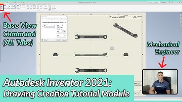 Base View Command - Autodesk Inventor Drawing Tutorial | Autodesk Inventor 2021 IN DEPTH