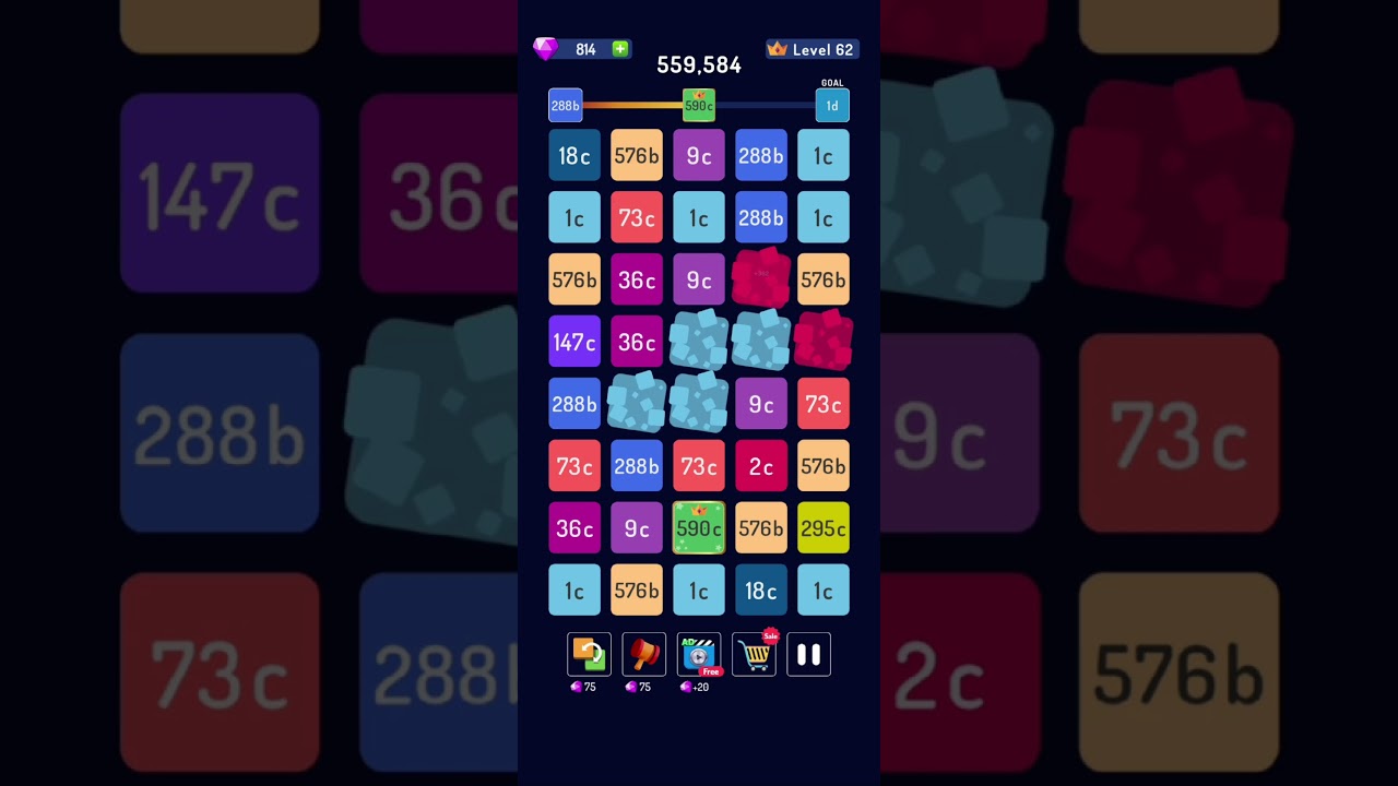 2248 - Number Puzzle Game: Tile 590 Quintillion. Level 62