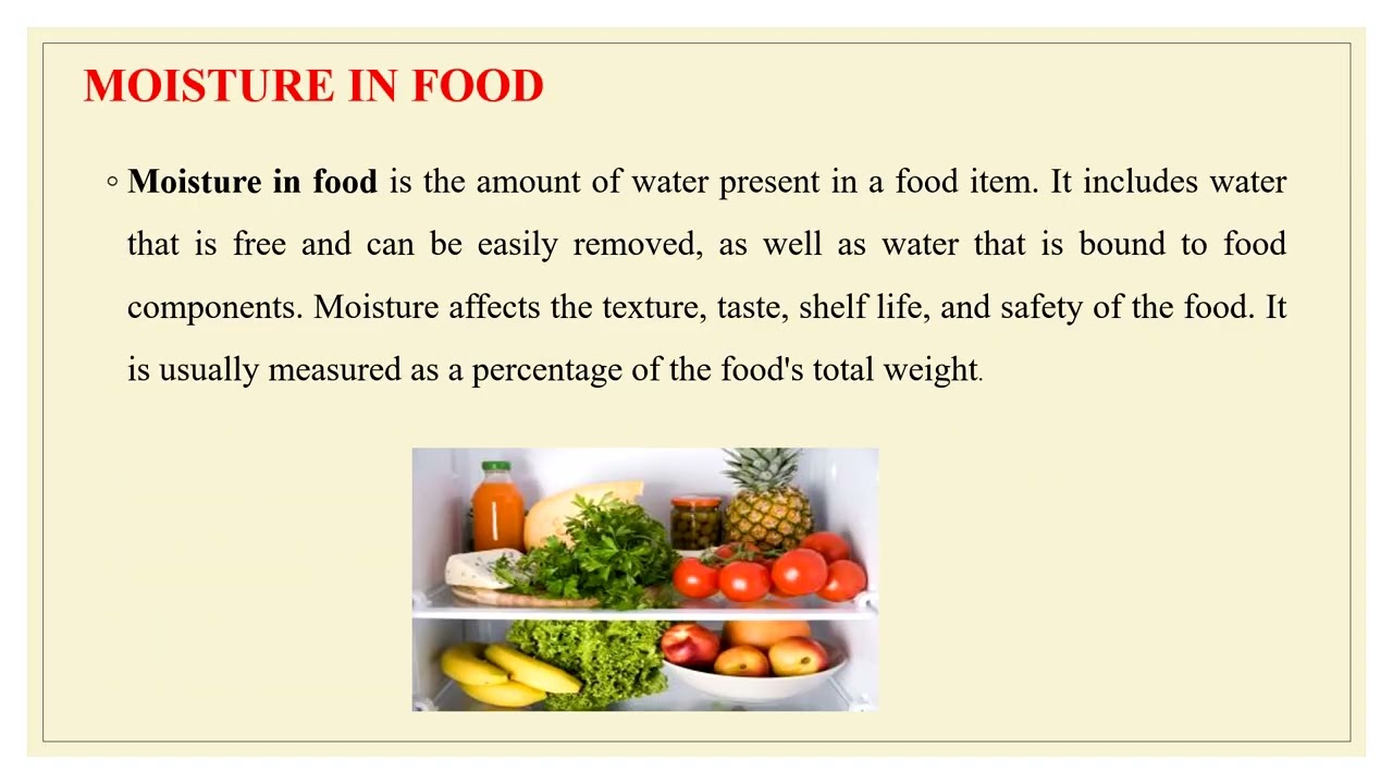 Food chemistry unit 1 water