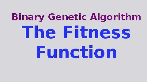 Genetic Algorithms 7/30: The Fitness Function