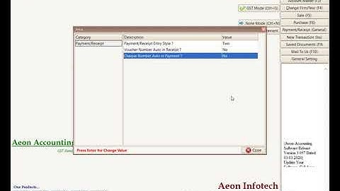 Lesson-6 How To Create Payment Or Receipt Entry For AEON ACCOUNTING Software