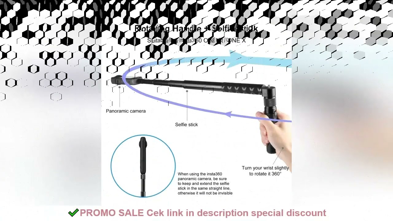 Vamson Invisible Selfie Stick for Insta360 X3 Rotating Bullet Time Handheld Tripod for Insta 360 ONE