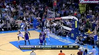 Kevin Durant Russell Westbrook combined 51 points (amazing alley oop) vs Sacramento kings 2012.04.13