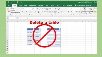 How to delete table inside excel 2016/2019/365