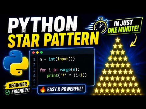 Python Star Pattern Program ⭐ | Print Stars Using User Input | Python Beginner Tutorial