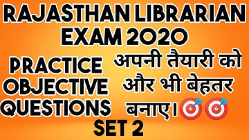 #2.Rajasthan Librarian Exam 2020 // Practice Objective Questions // BY VINNAY ANAND