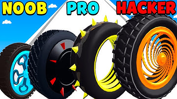 NOOB vs PRO vs HACKER in Wheel Smash Run