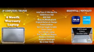 8Month Warranty Remining Asus X1504Za-Nj322Ws Laptop Real Video - Intel Core I3 12Th Gen Pro 512G