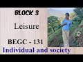 📚 Leisure | BEGC-131 Block 3 | IGNOU BAG English