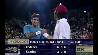 Roger Federer vs Vince Spadea 2006 US Open R3 Highlights