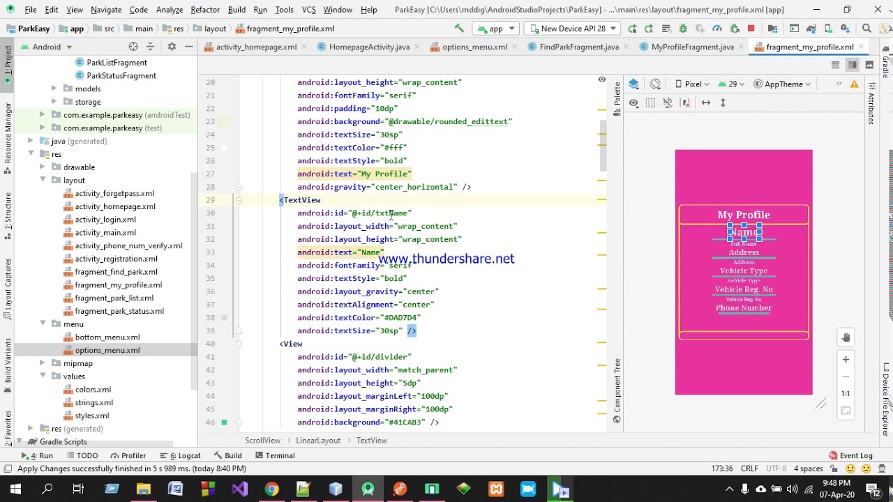 Tutorial 9: Fetching Profile data in Android Studio [ParkEasy: Full ...