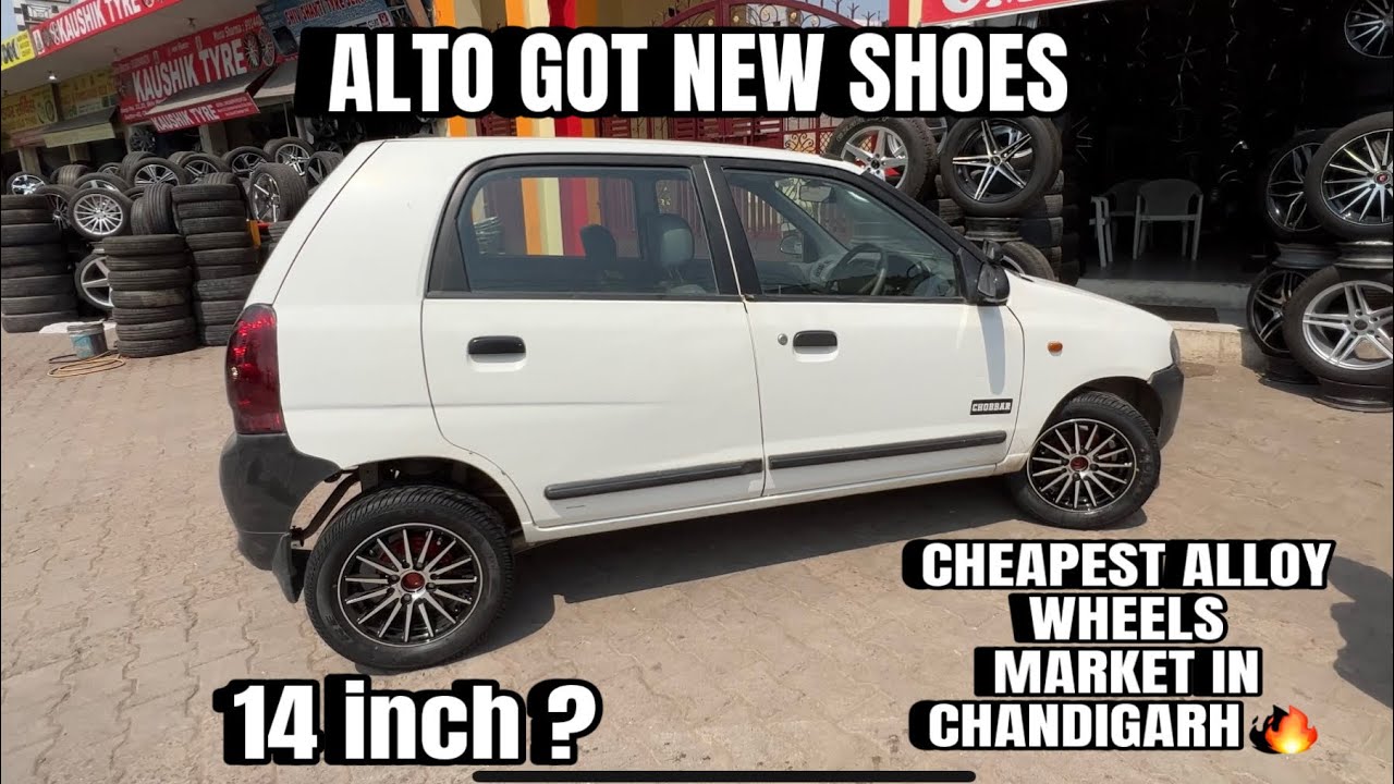 Alto got new Alloys🔥 Cheapest Alloy Wheels Market in Chandigarh