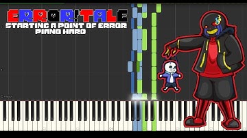 Starting a point of error from Errortale - Hard mode [Piano Tutorial] (Midi visualizer)