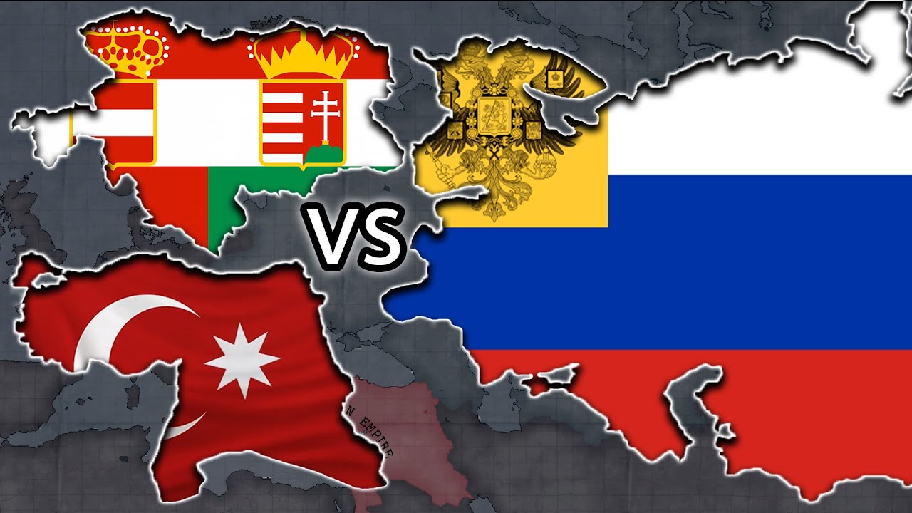 AustriaHungary & Ottoman Empire Vs Russian Empire WW1 (1914) HOI4 Timelapse YouTube