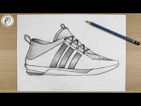 رسم حذاء رياضي للمبتدئين Easy How To Draw A Sneaker Easy For Beginners